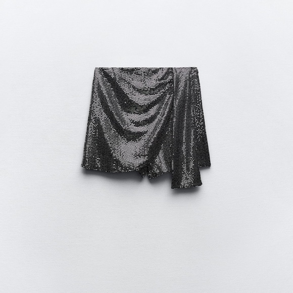 ZARA SPARKLY WRAP FRONT SKORT - Picture 7 of 8